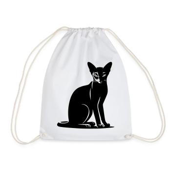Abessiner Katze - Turnbeutel - Weiß - Vorne