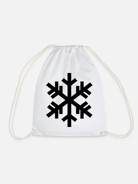 Schneeflocke im Winterdesign - Turnbeutel - Weiß
