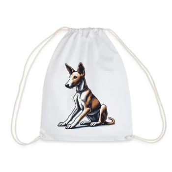 Podengo Português - Drawstring Bag - white - Front