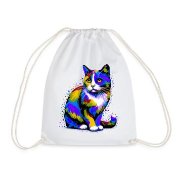 Chat - Sac de sport léger - blanc - Devant