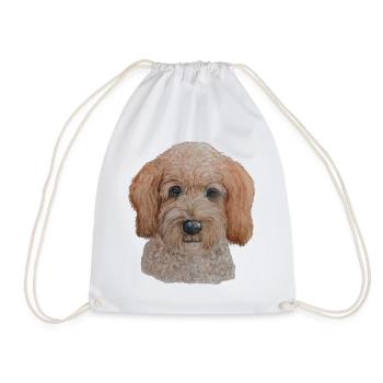 Labradoodle - Drawstring Bag - white - Front