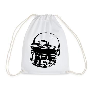 American Football Helmet Sketch - Drawstring Bag - white - Front
