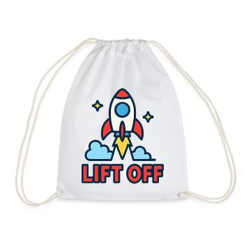 Galactic Ascension - Rocket Design - Drawstring Bag - white - Front