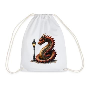 Dragon Steampunk avec lanterne - Sac de sport léger - blanc - Devant