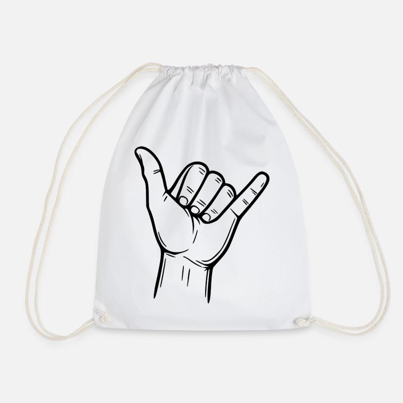 Shaka Handzeichen – Surfer Sign - Turnbeutel - Weiß