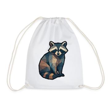 Raton laveur géométrique Low Poly - Sac de sport léger - blanc - Devant