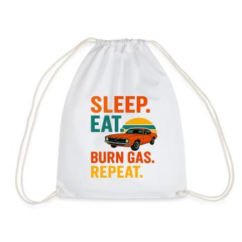 Sleep Eat Burn Gas Repeat  - Drawstring Bag - white - Front