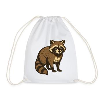 Waschbär Zeichnung - Turnbeutel - Weiß - Vorne