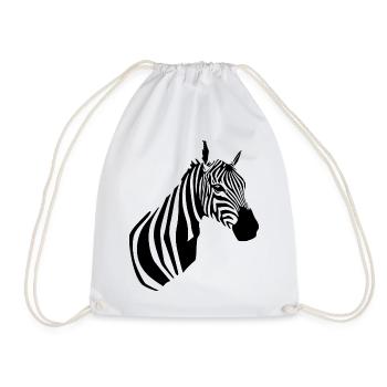 Zebra T-shirt - Turnbeutel - Weiß - Vorne