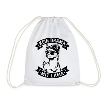 No drama with llama - Drawstring Bag - white - Front