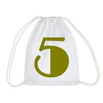 5. JUBILÄUM. 5 JAHRE. 5. JUBILÄUM - Turnbeutel - Weiß - Vorne