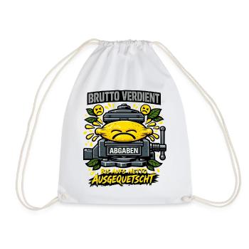 Squeezed to the net - Drawstring Bag - white - Front