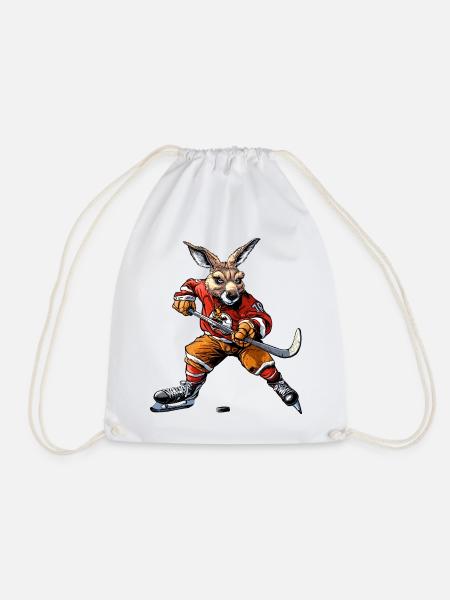 Kängurus Eishockey - Turnbeutel - Weiß