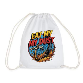 Eat My Dust Gravel Grinders - Drawstring Bag - white - Front