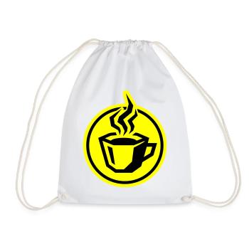Coffee icon - Drawstring Bag - white - Front