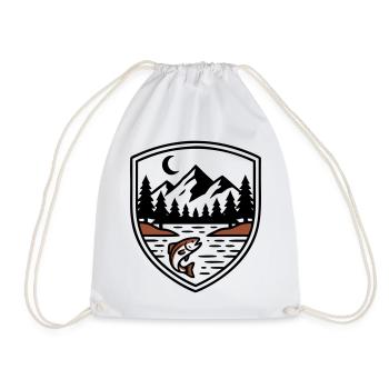 Logo du Bouclier des Poissons de la Forêt des Montagnes - Sac de sport léger - blanc - Devant
