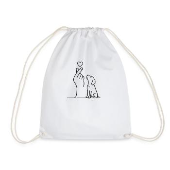 Dog Lover Gift |  Fine Line Dog Illustration - Turnbeutel - Weiß - Vorne