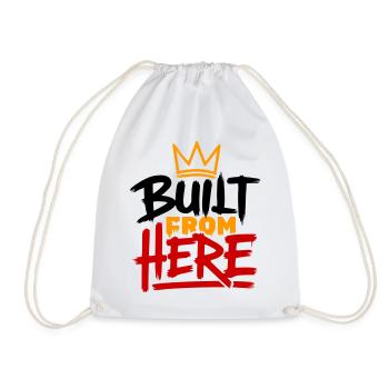 Built From Here Expression Of Pride & Authenticity - Drawstring Bag - white - Front