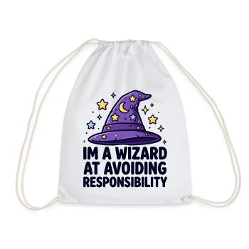 Wizard Avoiding Responsibility - Turnbeutel - Weiß - Vorne