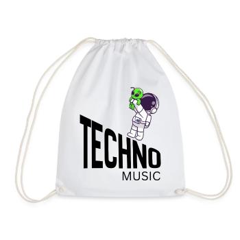 Cosmic Cute Alien on Astronaut - Drawstring Bag - white - Front
