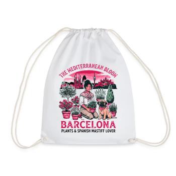 The Barcelona Plants And Spanish Mastiff Lover - Drawstring Bag - white - Front