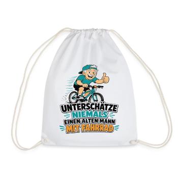 Unterschätze NIEMALS alten Mann am Fahrrad - Turnbeutel - Weiß - Vorne
