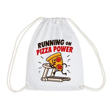 Pizza Power Laufbandheld - Turnbeutel - Weiß - Vorne