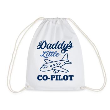 Papas kleiner Co-Pilot – Flugzeug - Turnbeutel - Weiß - Vorne