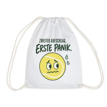 Erste Panik Zweiter Aufschlag Lustiger Tennisball - Turnbeutel - Weiß - Vorne