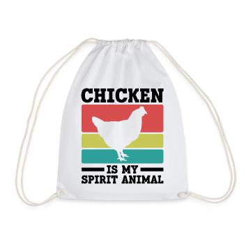 Huhn Seelentier Retro - Turnbeutel - Weiß - Vorne