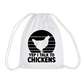 Huhn Spruch Humor - Turnbeutel - Weiß - Vorne