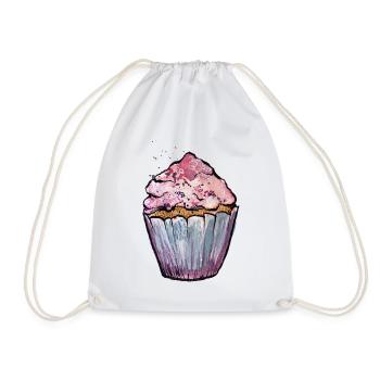 Rosa Aquarell Cupcake - Turnbeutel - Weiß - Vorne