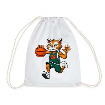 Katzen Basketball - Turnbeutel - Weiß - Vorne