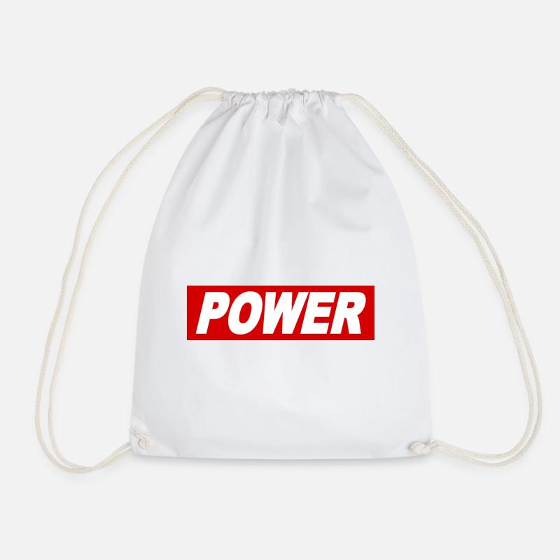 POWER cooler Spruch Obey Zeichen Geschenkidee - Turnbeutel - Weiß
