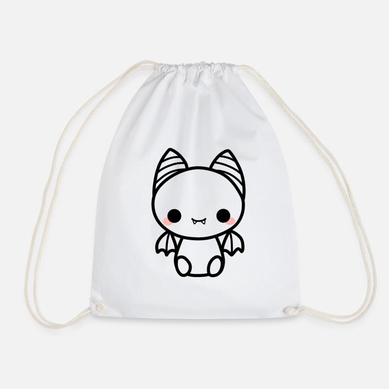 Cute bat - Drawstring Bag - white