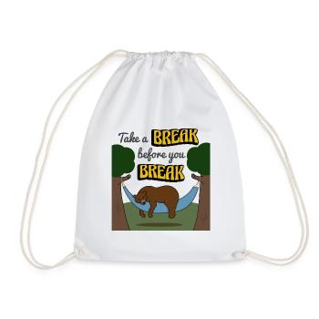 Illustration ours dans un hamac - Sac de sport léger - blanc - Devant
