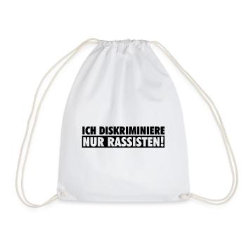 Antifa Geschenke | Gegen Nazis Rassisten Rassismus - Turnbeutel - Weiß - Vorne
