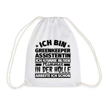 Greenkeeper Assistentin Geschenk lustig Himmel Höl - Turnbeutel - Weiß - Vorne