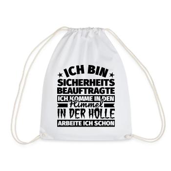 Sicherheitsbeauftragte Geschenk lustig Himmel Höll - Turnbeutel - Weiß - Vorne