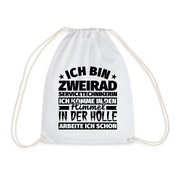 Zweirad-Servicetechnikerin Geschenk lustig Himmel - Turnbeutel - Weiß - Vorne