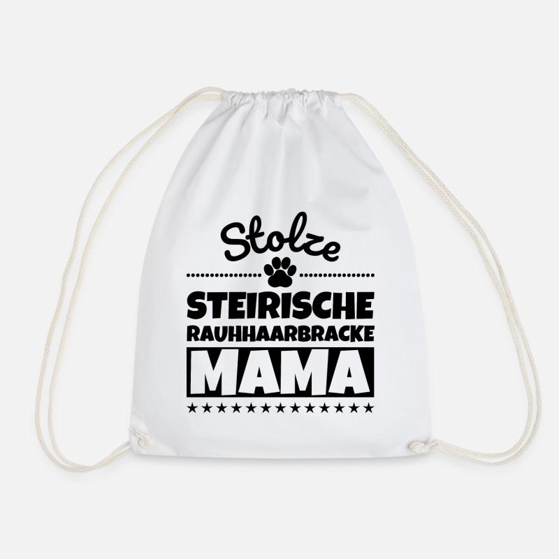 Stolze Steirische Rauhhaarbracke Mama - Turnbeutel - Weiß