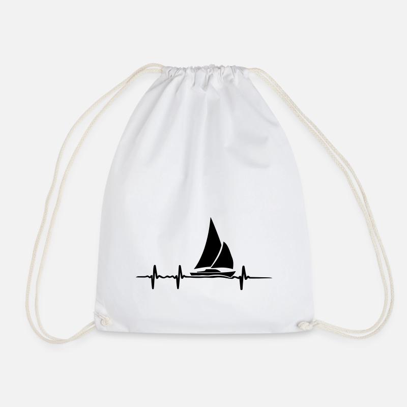 sailing - Drawstring Bag - white