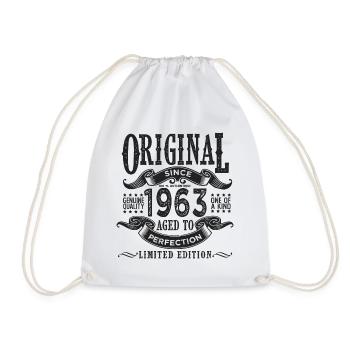 Jahrgang 1963 Jahrgang 60 Jahre Geburtstagsgeschenk - Turnbeutel - Weiß - Vorne