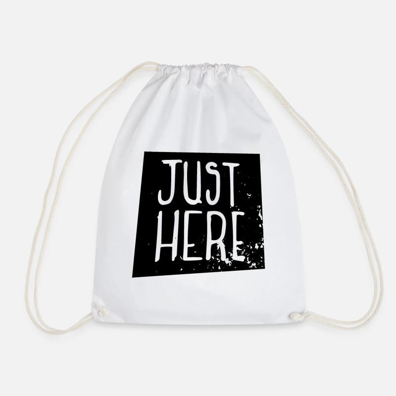 Just here - Drawstring Bag - white