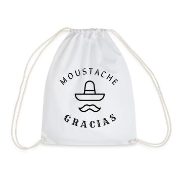 Moustache gracias humour jeu de mot muchas gracias - Sac de sport léger - blanc - Devant