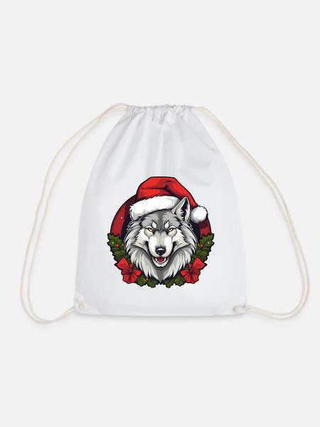 Wolf Weihnachten - Turnbeutel - Weiß