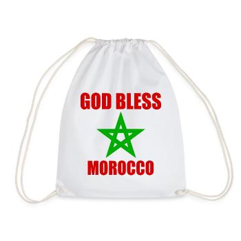 God bless morocco - Drawstring Bag - white - Front