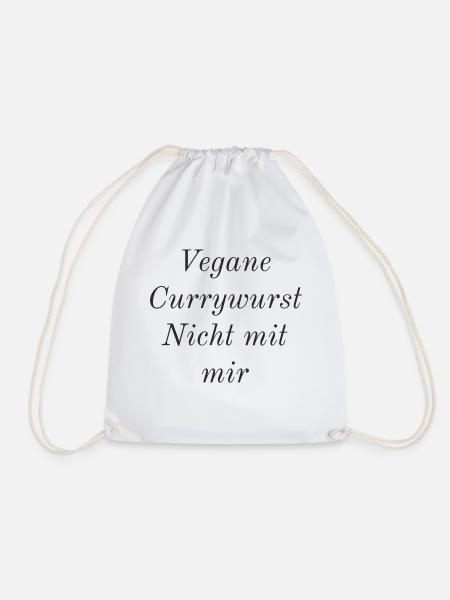 Vegane Currywurstnicht mit Mir - Turnbeutel - Weiß