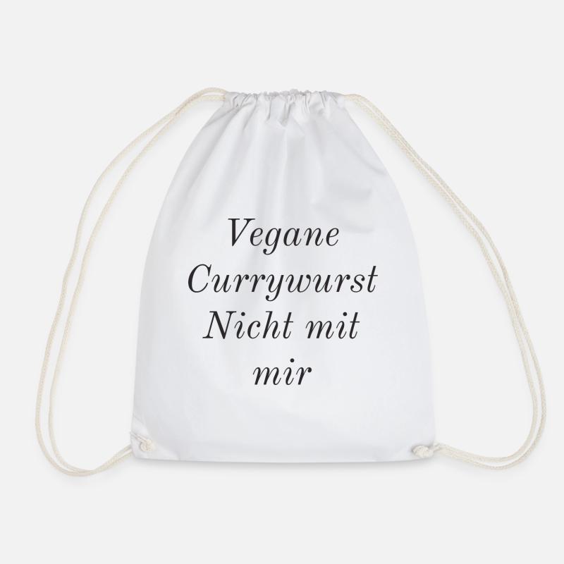 Vegane Currywurstnicht mit Mir - Turnbeutel - Weiß