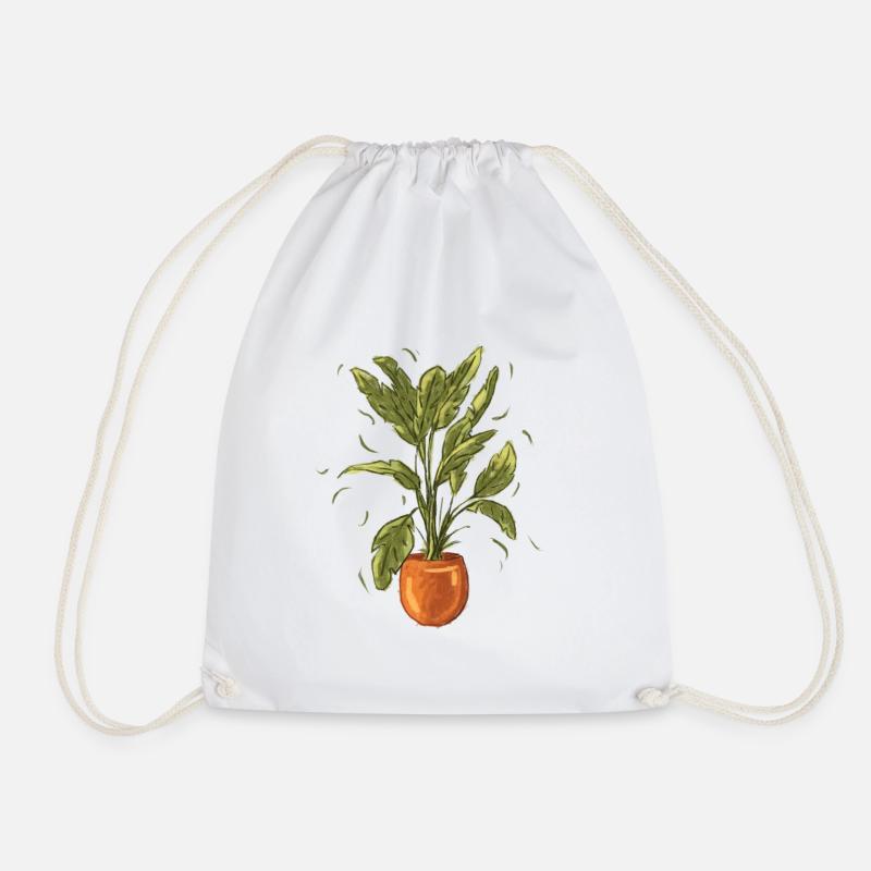 plant - Drawstring Bag - white